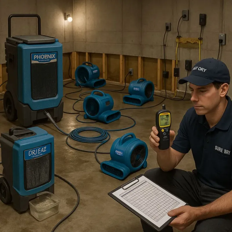 Structural Drying and Dehumidification process in Forest Lake, IL